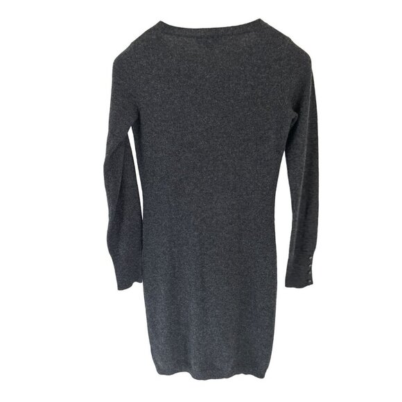 Christopher Fisher 100% Cashmere Dress Crewneck Gray Fitted Long Sleeve Size XS - Picture 3 of 5
